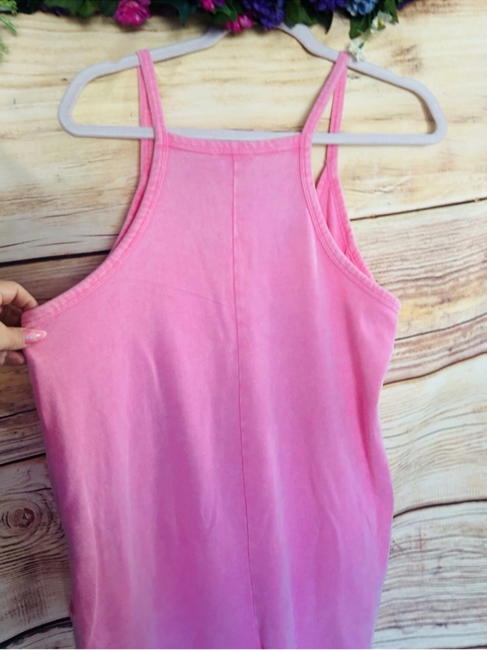 Sundry Women’s Washed Pink Spaghetti Strap Short Jumpsuit Romper M NWT - Picture 3 of 7